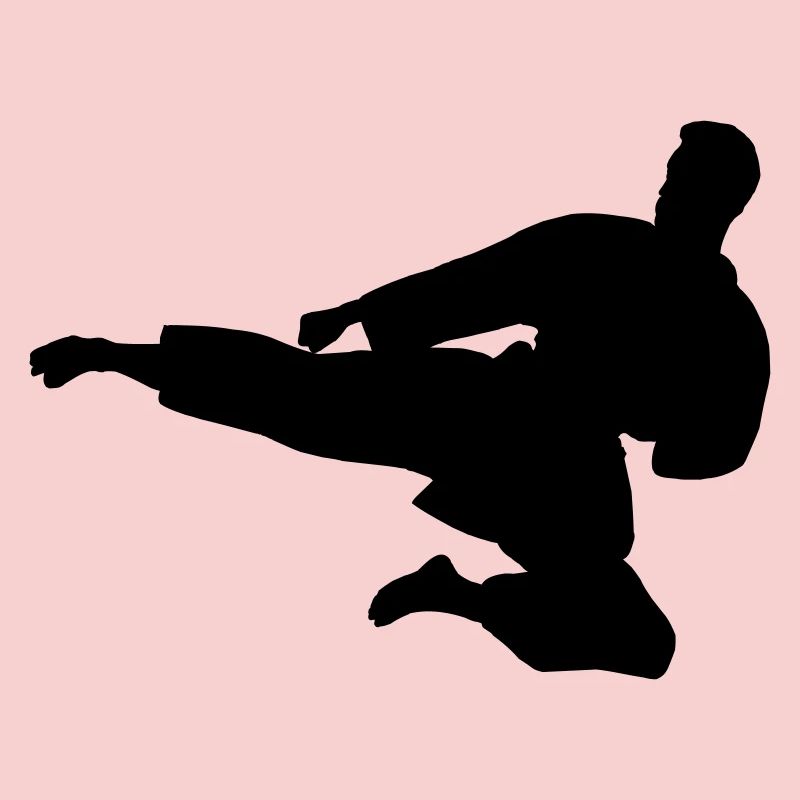 Karate oder Taekwondo sprangen seitwärts