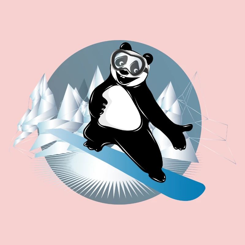 Cool Panda Bear snowboard dans les montagnes