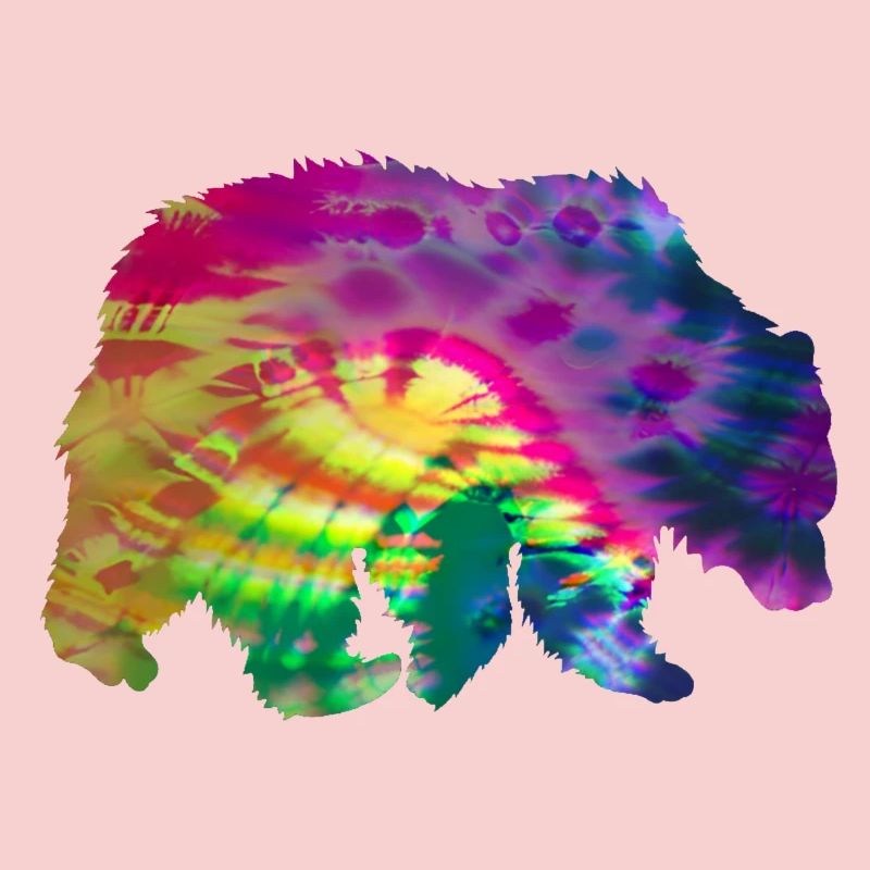 Bär Silhouette Tie Dye Batik Muster