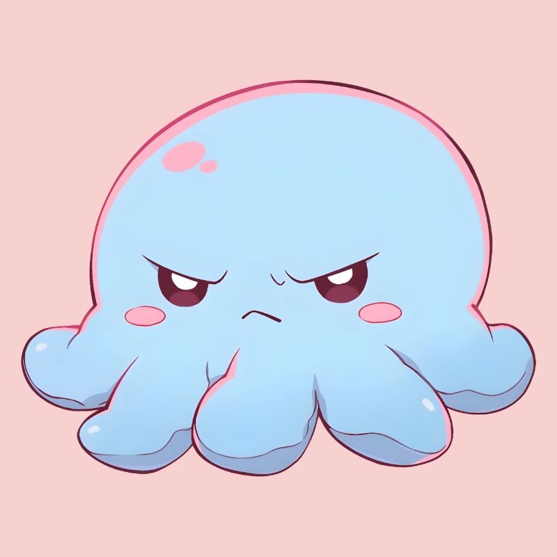 Blue grumpy octopus