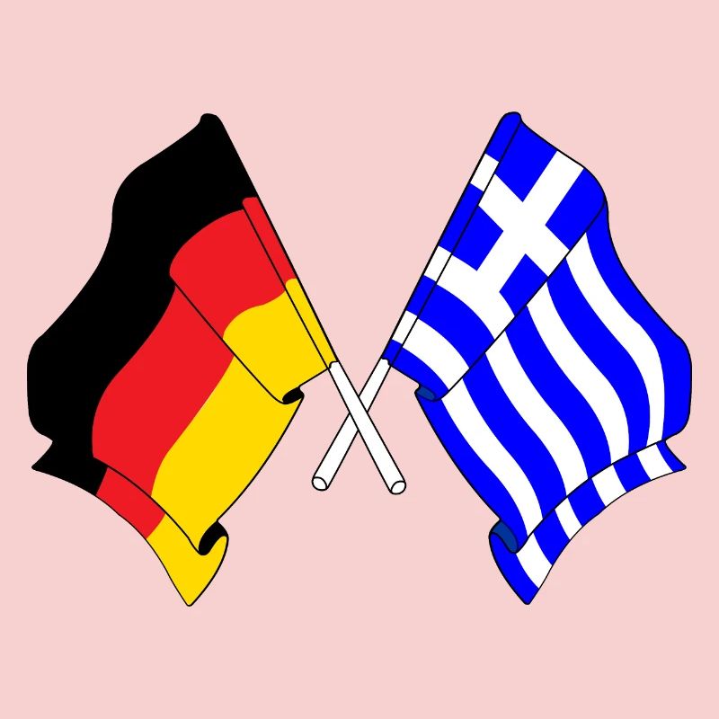 Drapeau de l’Allemagne et drapeau de la Grèce