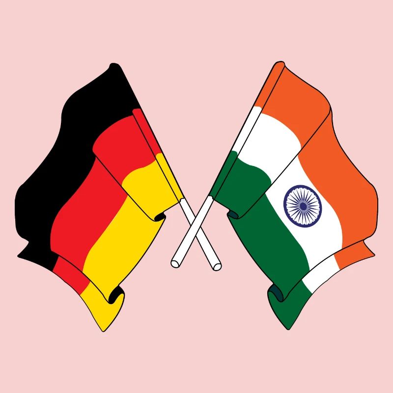 Drapeau de l’Allemagne et drapeau de l’Inde