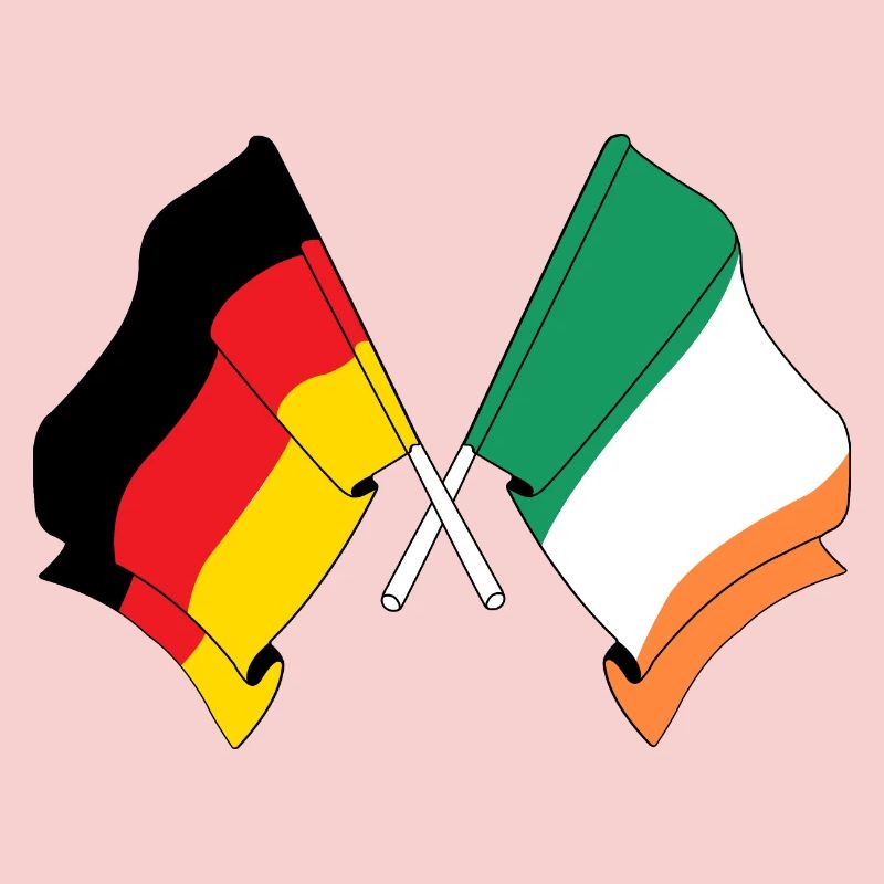 Drapeau de l’Allemagne et drapeau de l’Irlande