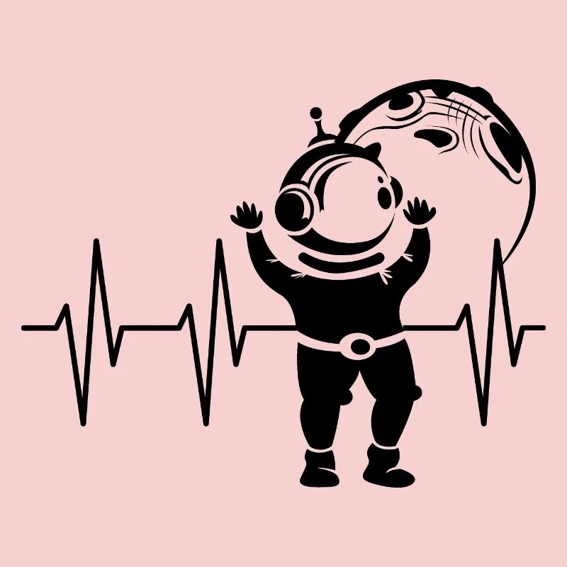 Heartbeat, Moon, Astronaut, Pulse, Space, ECG, Symbol