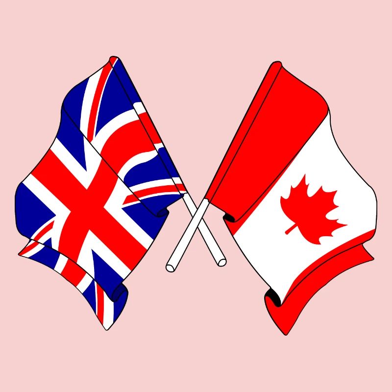Drapeau de l’Angleterre et drapeau du Canada