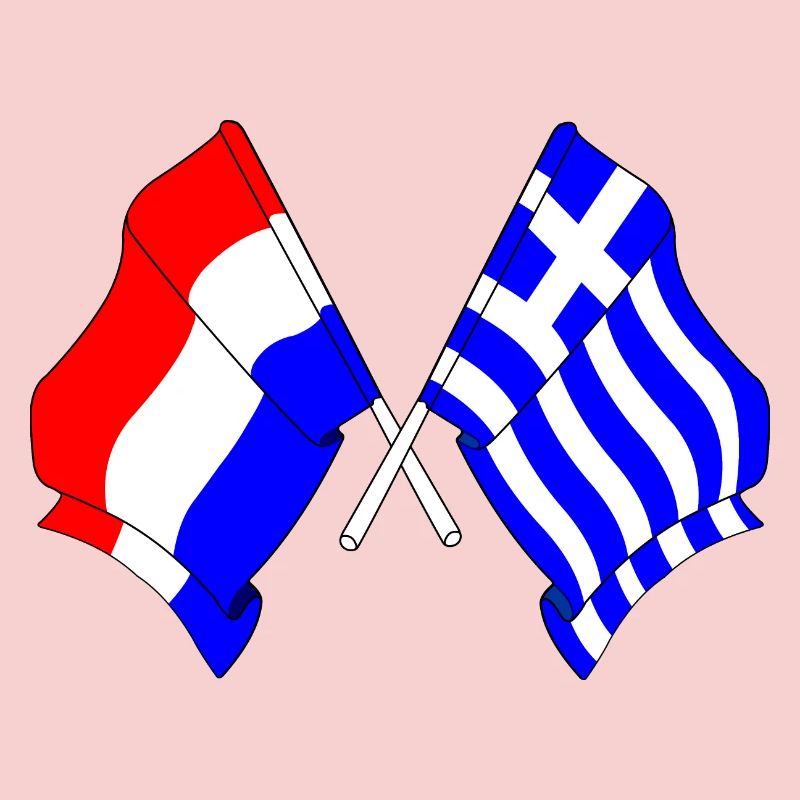 Drapeau des Pays-Bas et drapeau de la Grèce
