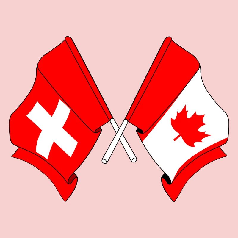 Drapeau de la Suisse et drapeau du Canada