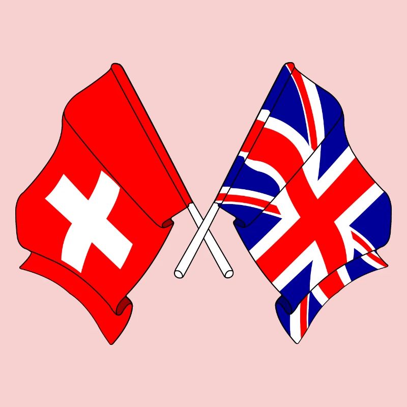Drapeau Suisse, drapeau Angleterre