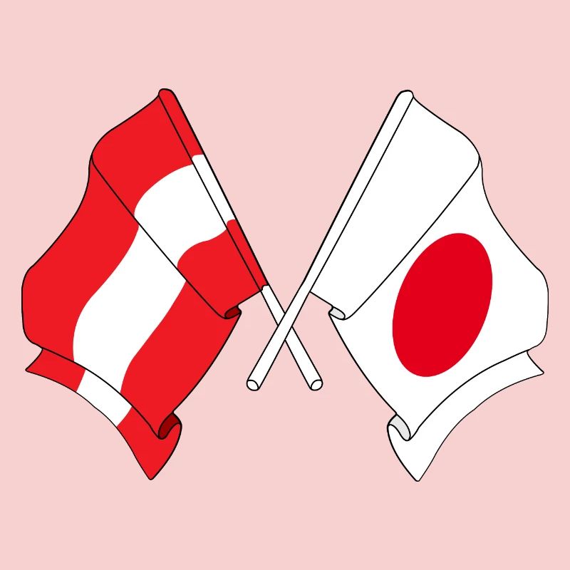 Drapeau de l'Autriche, drapeau du Japon