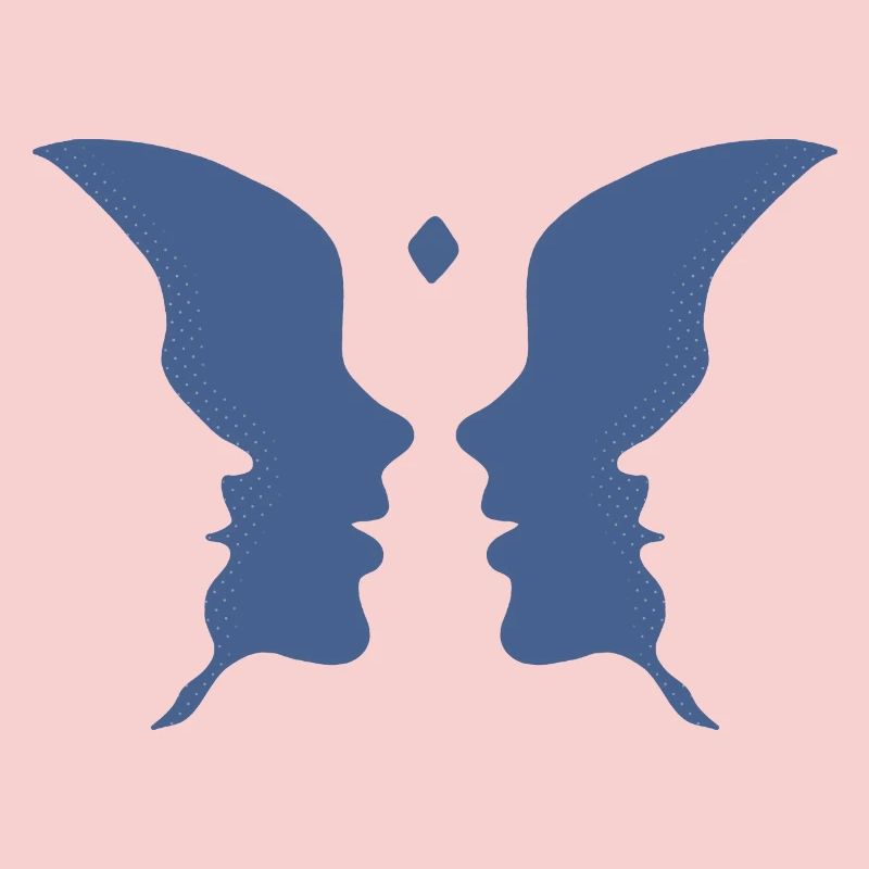 Küssende Gesichter oder ein Schmetterling