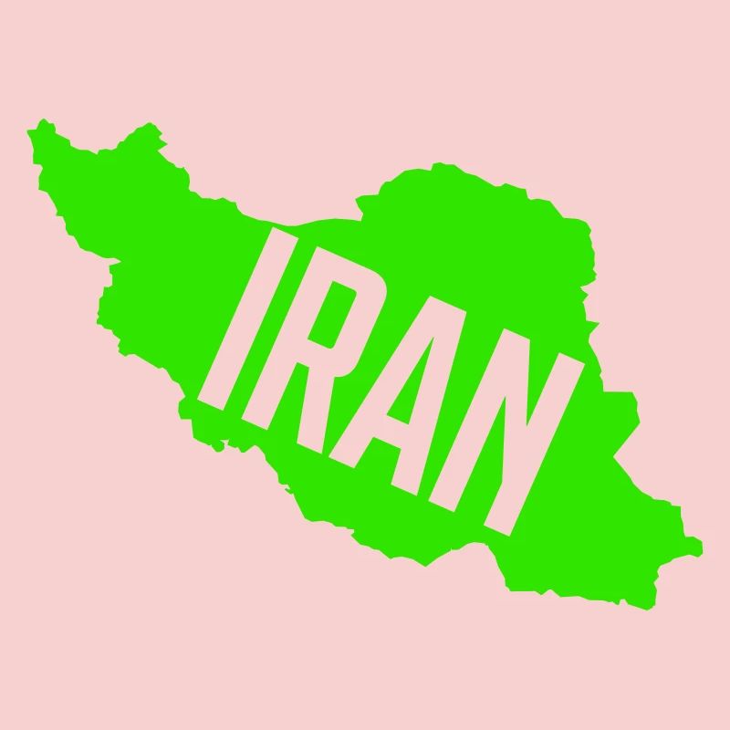 Iran Map Neon Font