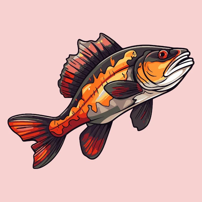 Poisson de dessins animés perches