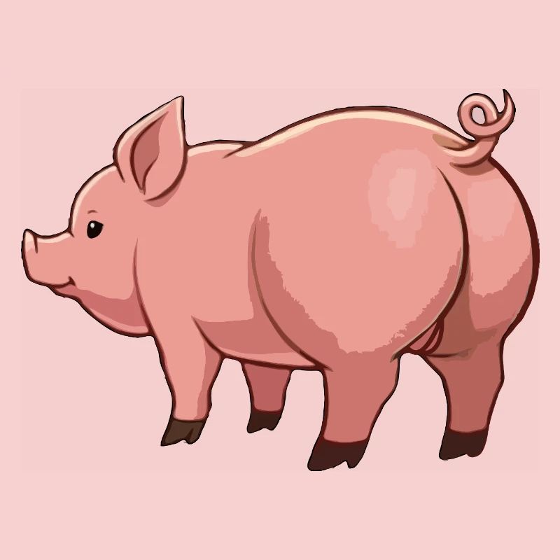 Cochon de dessin animé en tons roses