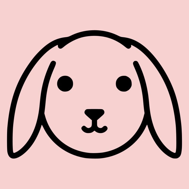 Cute floppy ear bunny rabbit head