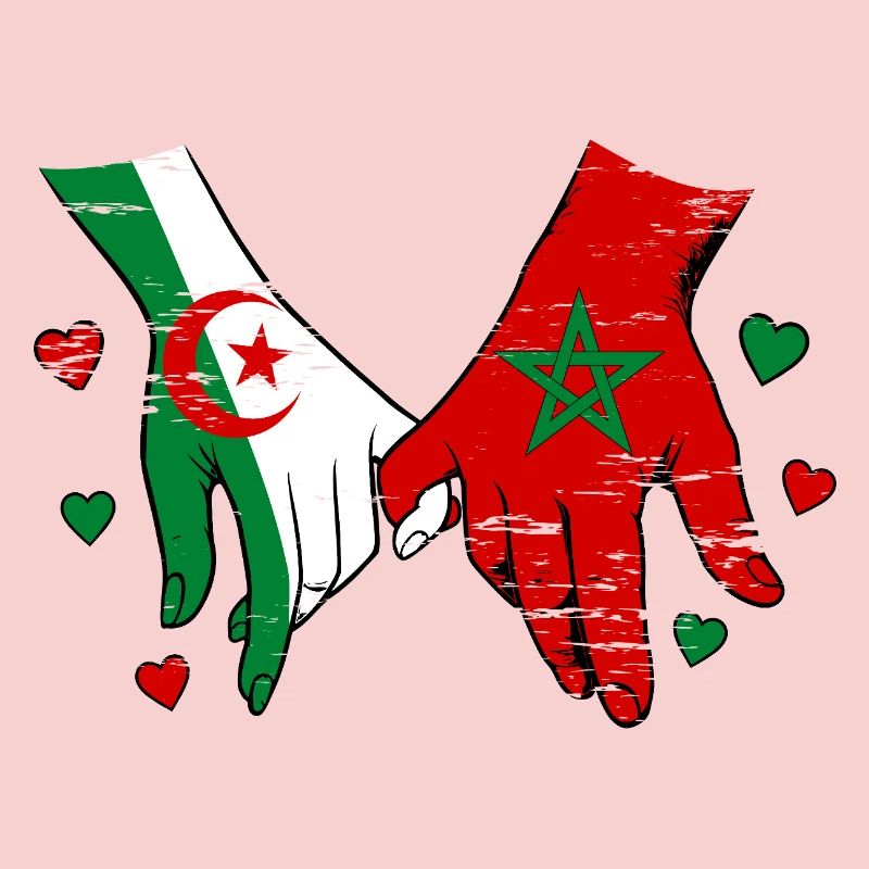 Prise de main du drapeau Algérie Maroc