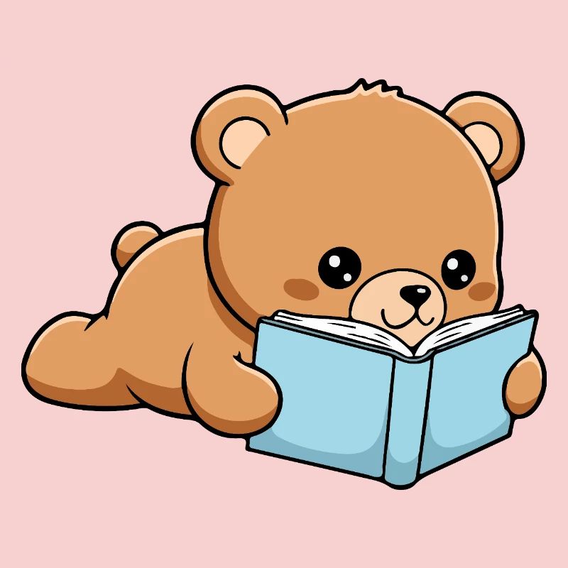 Book Bear Funny Bear reading Book