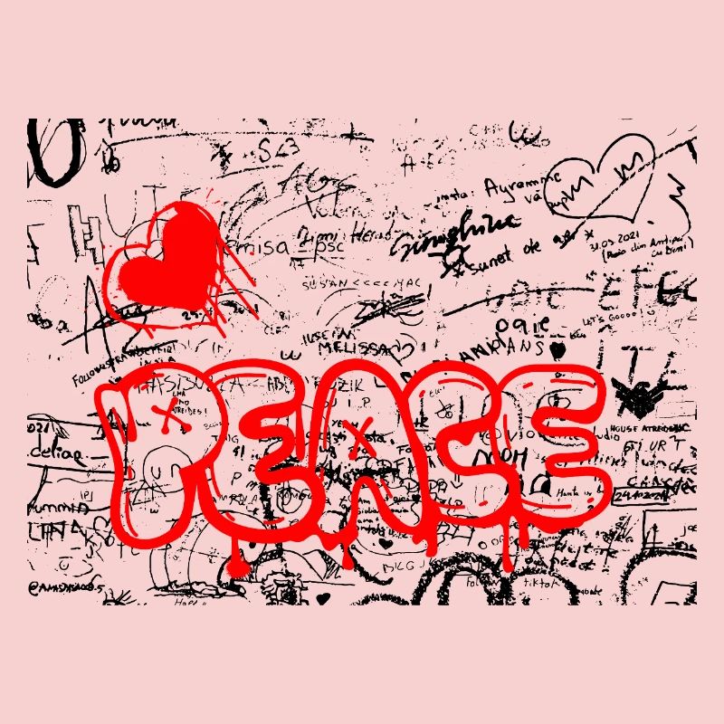 Pense Graffiti Herz Rot