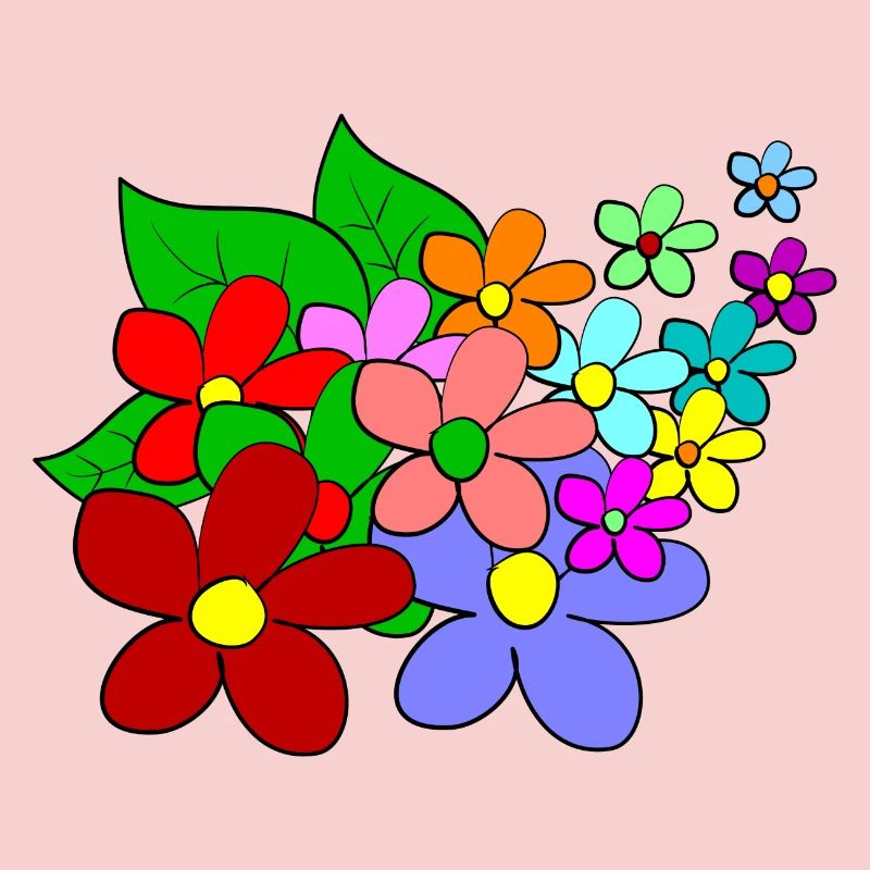 Fleurs Colorées et Dynamique