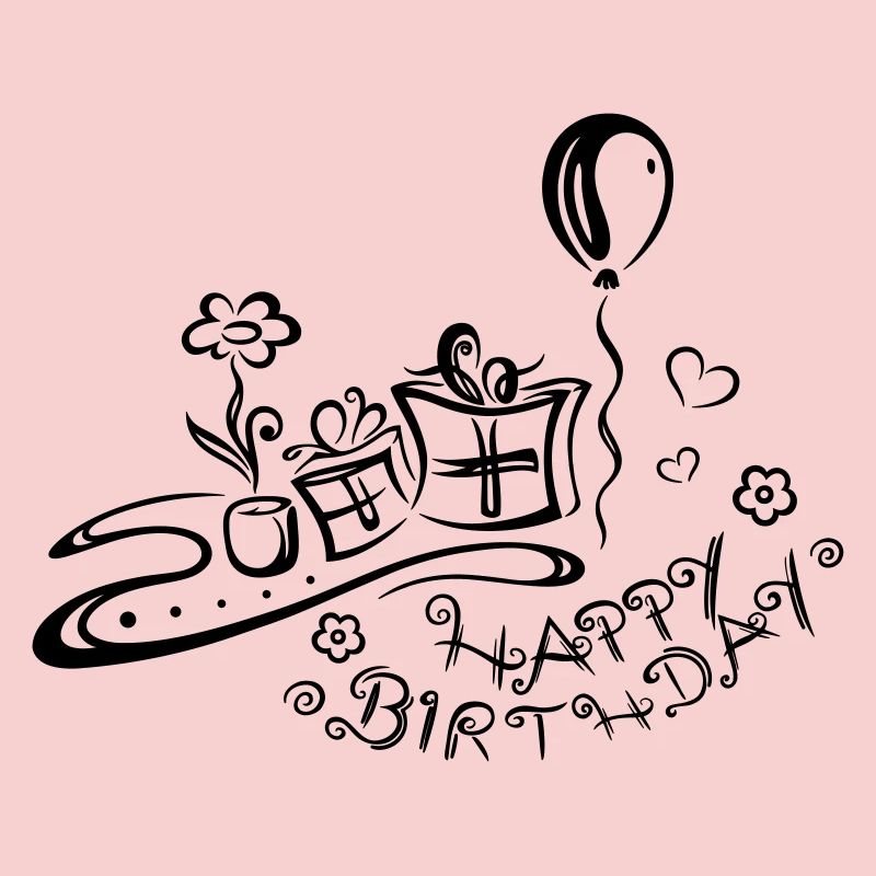 Happy Birthday motif, Congratulations