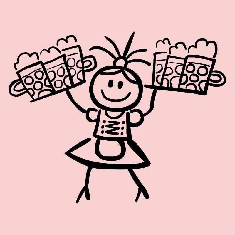 Kellnerin im Dirndl mit Biertablett