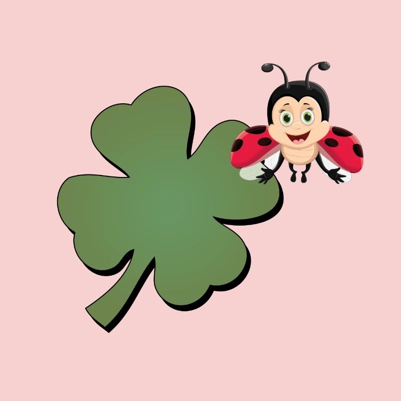Kleeblatt mit Ladybug (Marienkäfer)