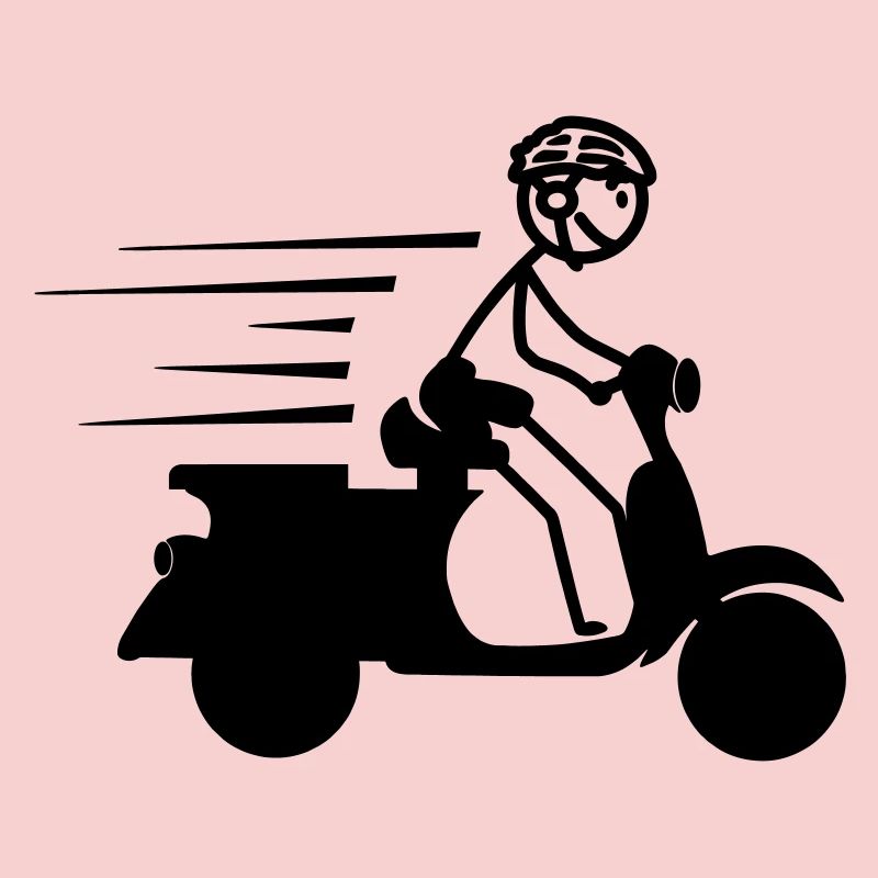 Roller mit Jungen-Strichmännchen