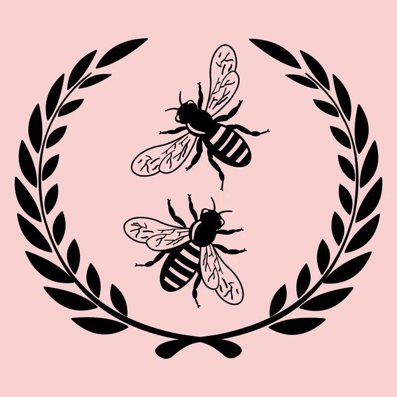 Bees in laurel wreath