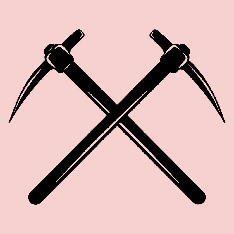 Two pickaxes crossed