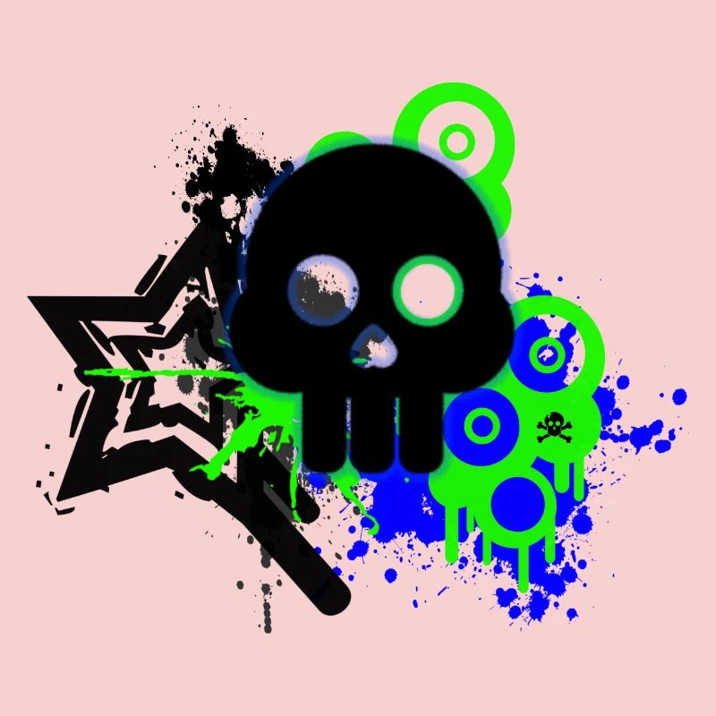 Neon Schädel Spritzer