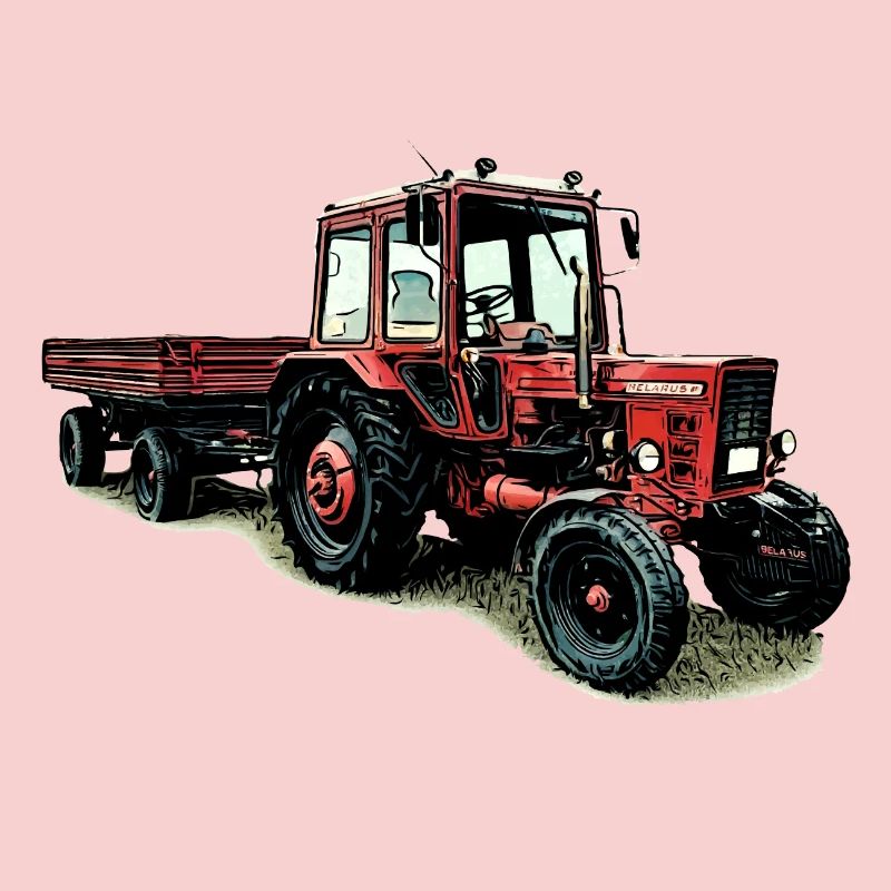 Biélorussie MTS 80 avec remorque