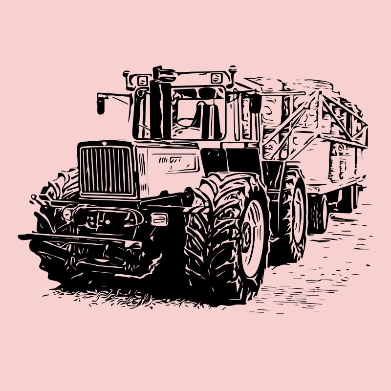 Old MB trac 1300 TRACTOR with straw trailer