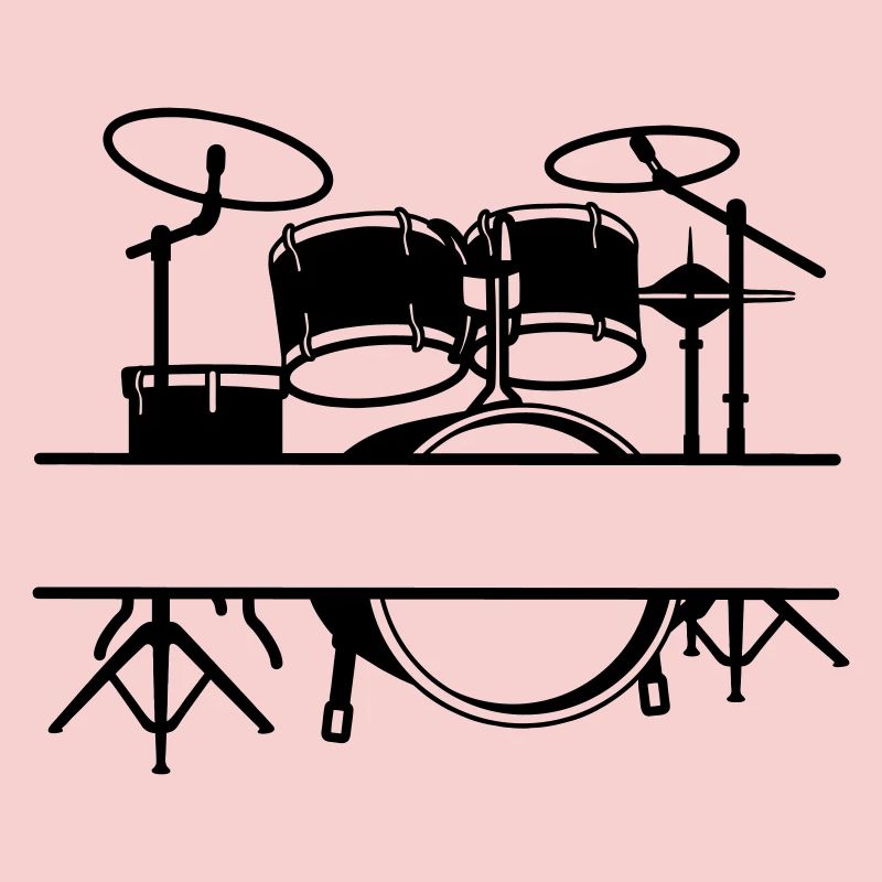 Drum Kit Name Banner Logo