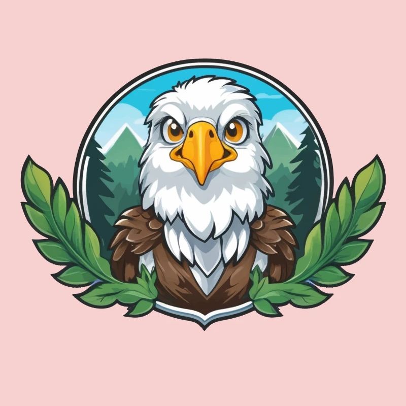 Bald eagle guardian in the forest