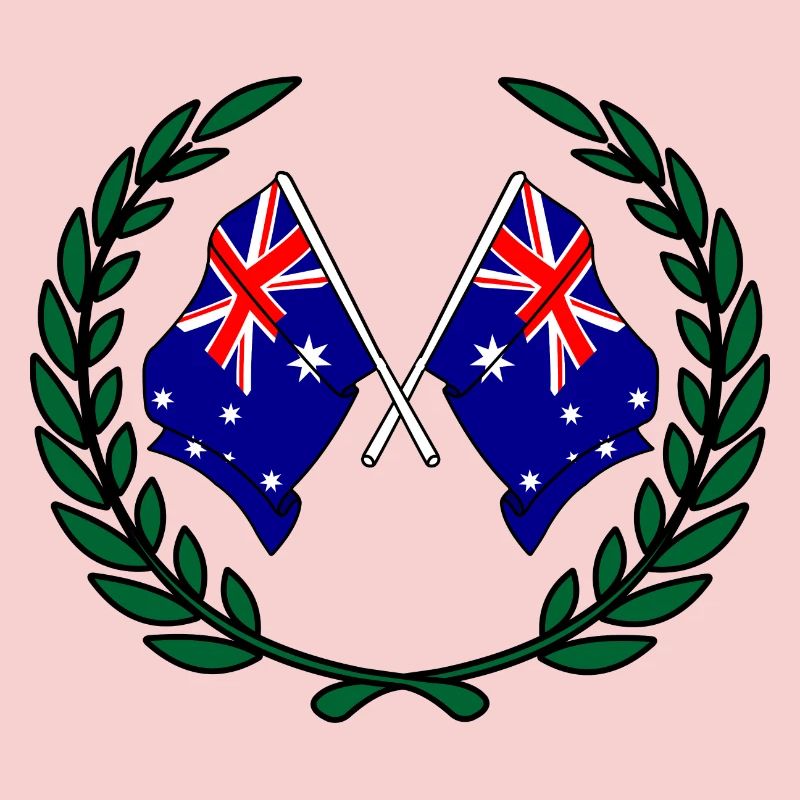 Drapeaux Australie en couronne de laurier