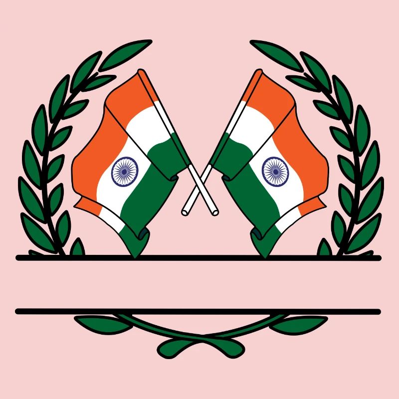 Drapeaux Inde bannière couronne de laurier