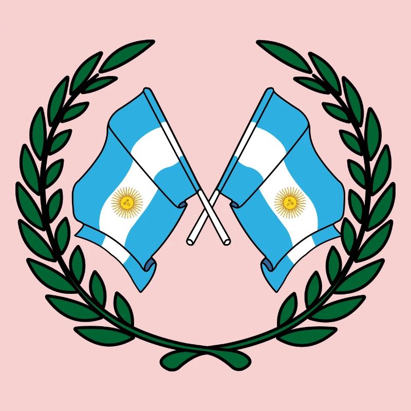 Drapeaux Argentine en couronne de laurier