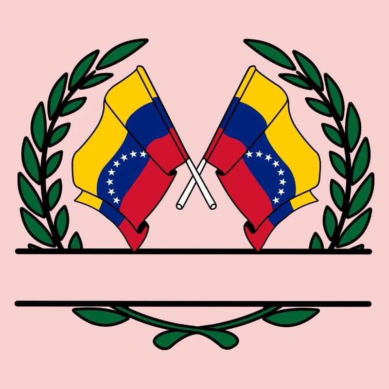 Drapeaux Venezuela bannière couronne de laurier