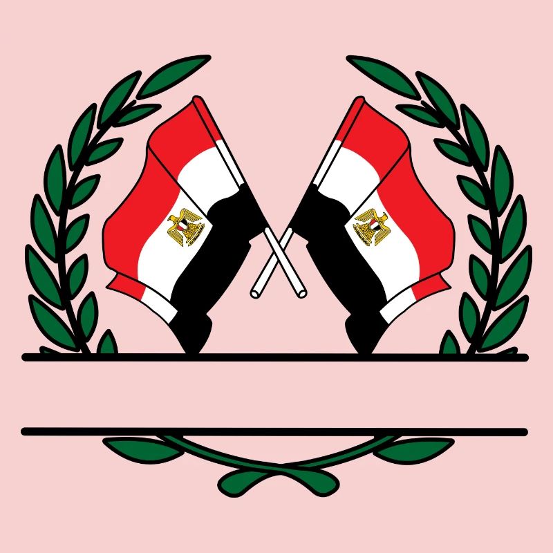 Drapeaux Égypte couronne de laurier bannière