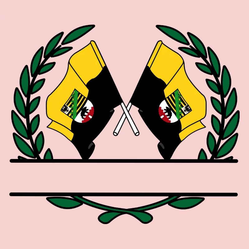 Drapeaux saxe-anhalt couronne de laurier bannière