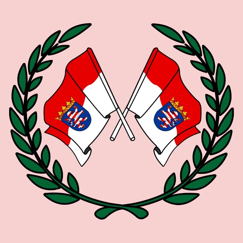 Drapeaux Hesse couronne de laurier