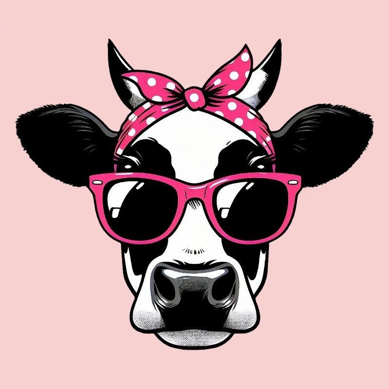 Vache avec lunettes de soleil