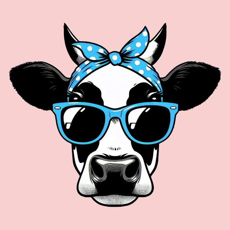Vache avec lunettes de soleil