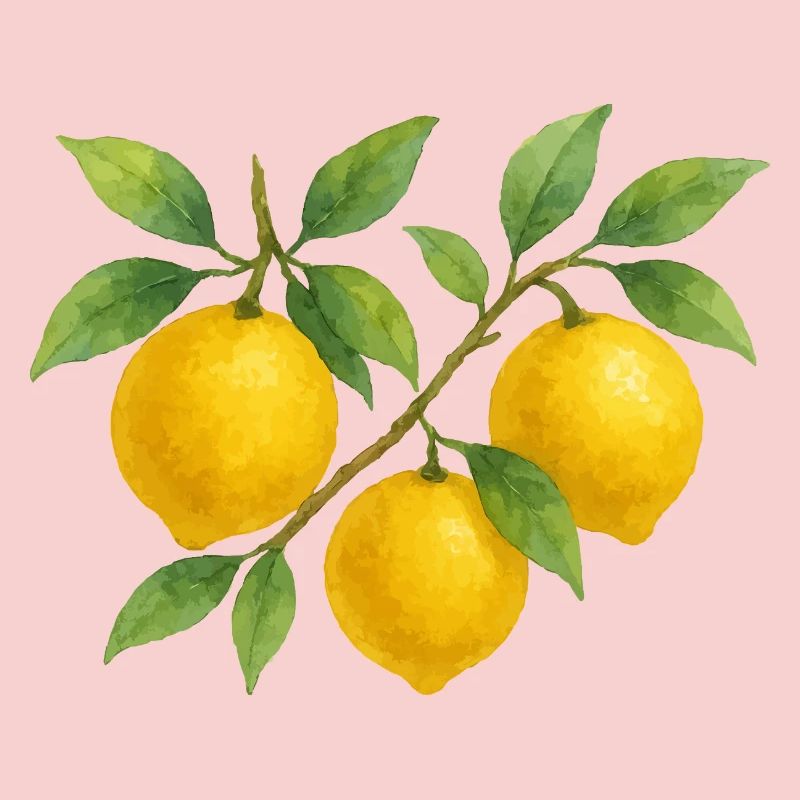 Branche de citron aquarelle design