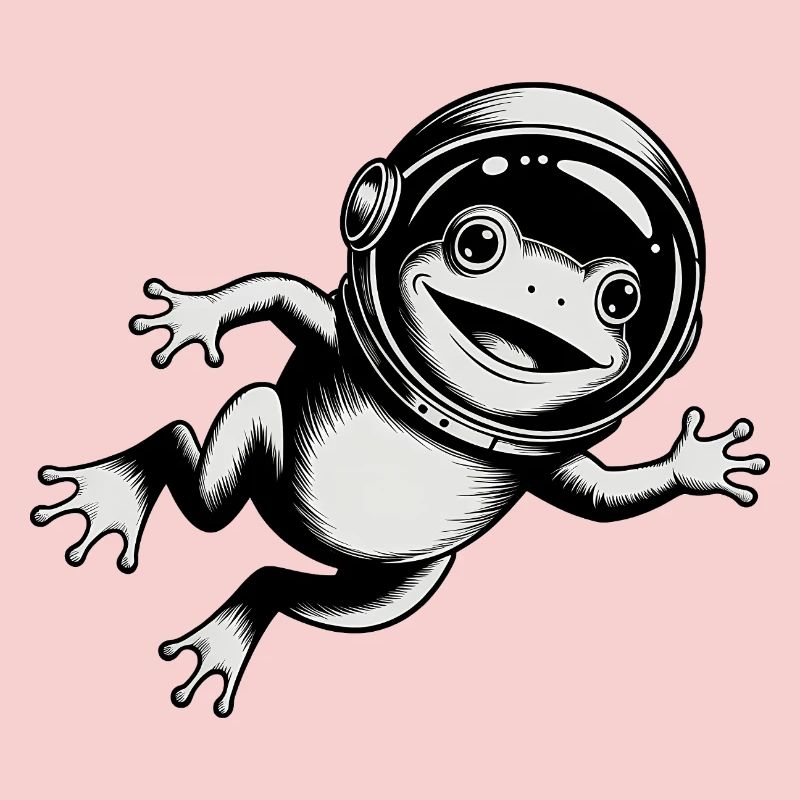 Frog in Space - Cool Astonomy Logo