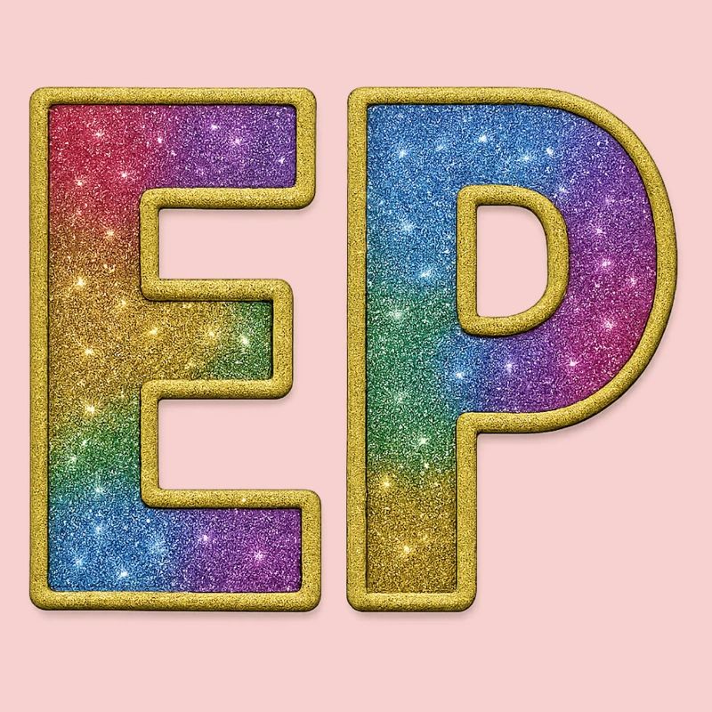 EP | Galactic Glitter Initial Lettering