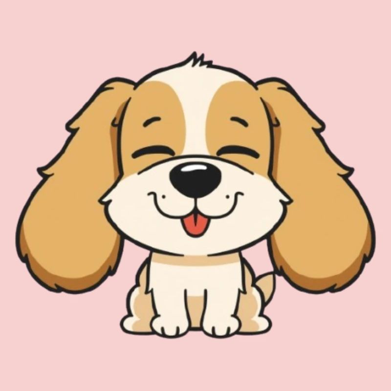 Tête de chien mignonne avec une expression joyeuse