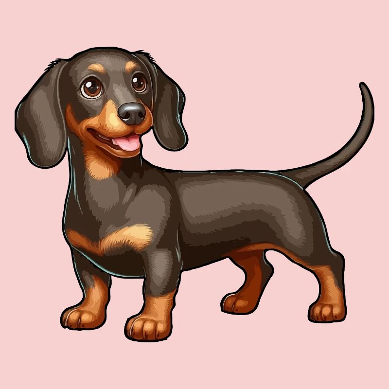 Chiot teckel heureux
