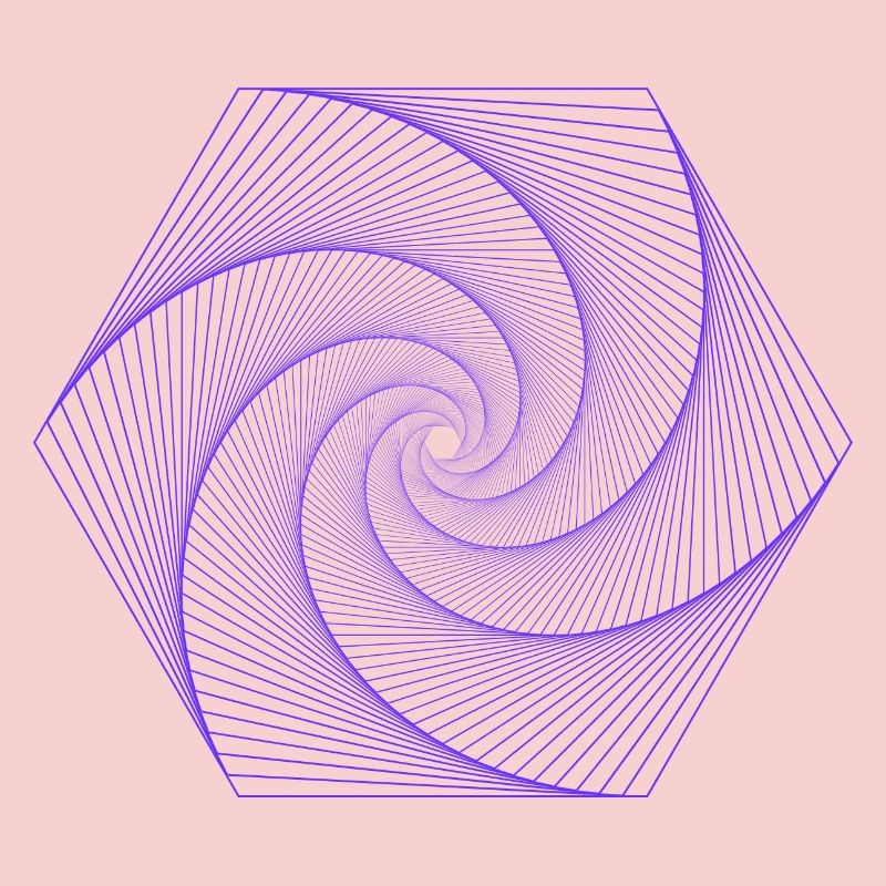 Spiral in hexagonal pattern