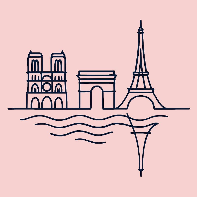 Paris Lines: Eiffel Tower and Arc de Triomphe