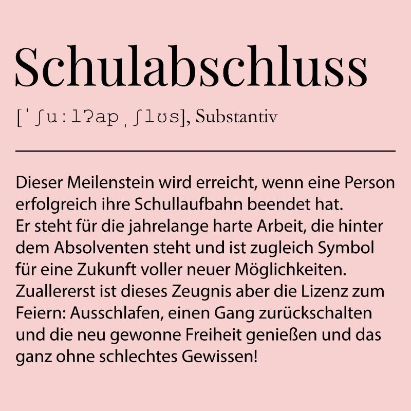 Schulabschluss Definition Schulabschluß Geschenk